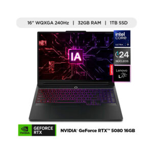 Laptop Gamer Lenovo Legion Pro 7i de 16", Intel Core Ultra 9 275HX (Series 2), NVIDIA GeForce RTX 5080, 32GB RAM, disco sólido de 1TB, modelo 83F5000XLM
